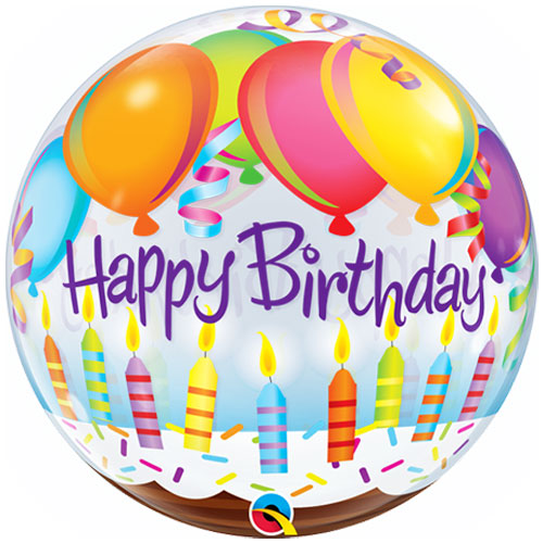 Happy Birthday ballon Kaarsjes