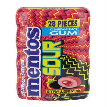 Mentos Sour Gum Aardbei